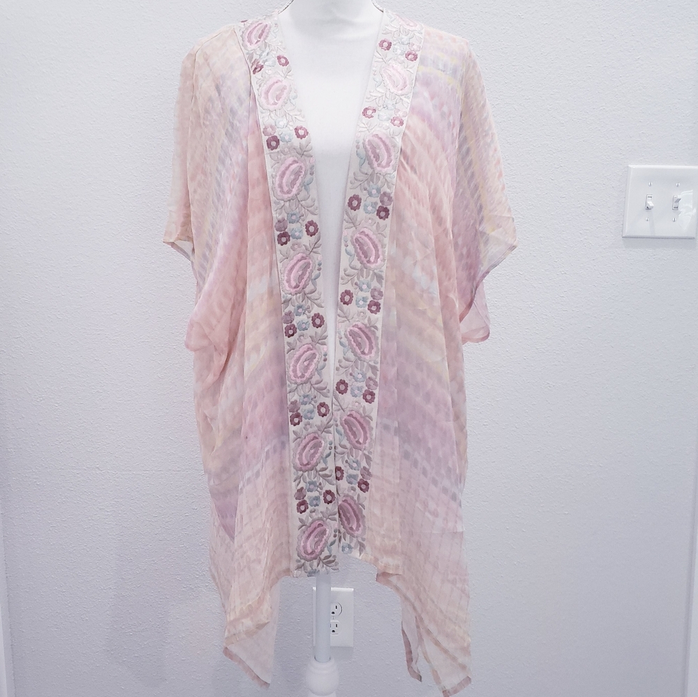 Soft Surroundings Sheer Pastel Kimono Size S/M